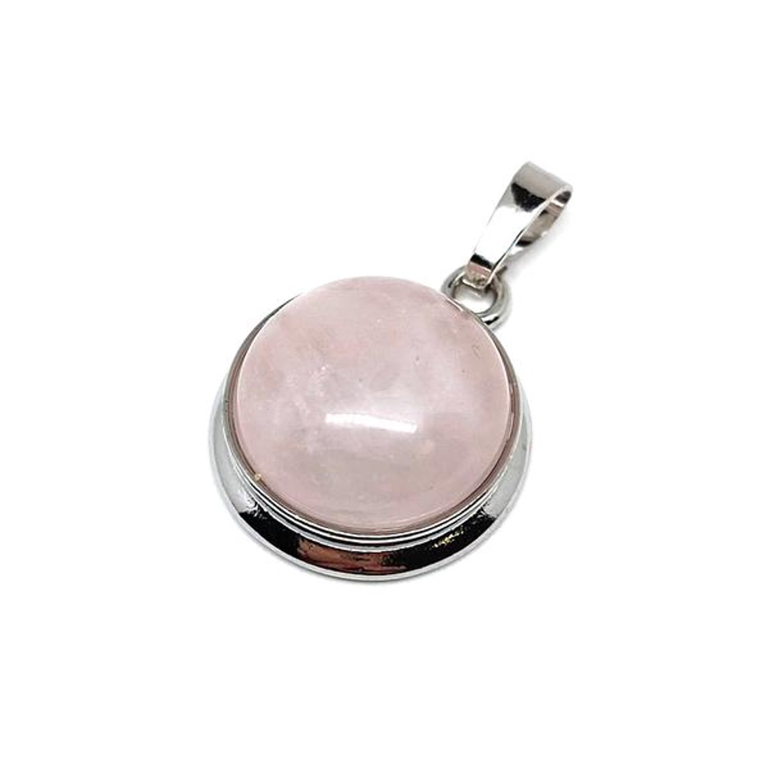 Kerek medál fém rózsakvarc 2cm - ékszer - nyaklánc - medál - Meska.hu Kerek medál fém rózsakvarc 2cm - ékszer - nyaklánc - medál - Meska.hu