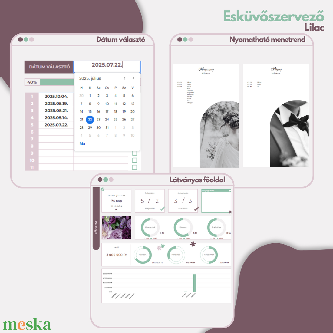 Esküvőszervező Lilac- Google Sheets - művészet - grafika & illusztráció - digitális - Meska.hu Esküvőszervező Lilac- Google Sheets - művészet - grafika & illusztráció - digitális - Meska.hu