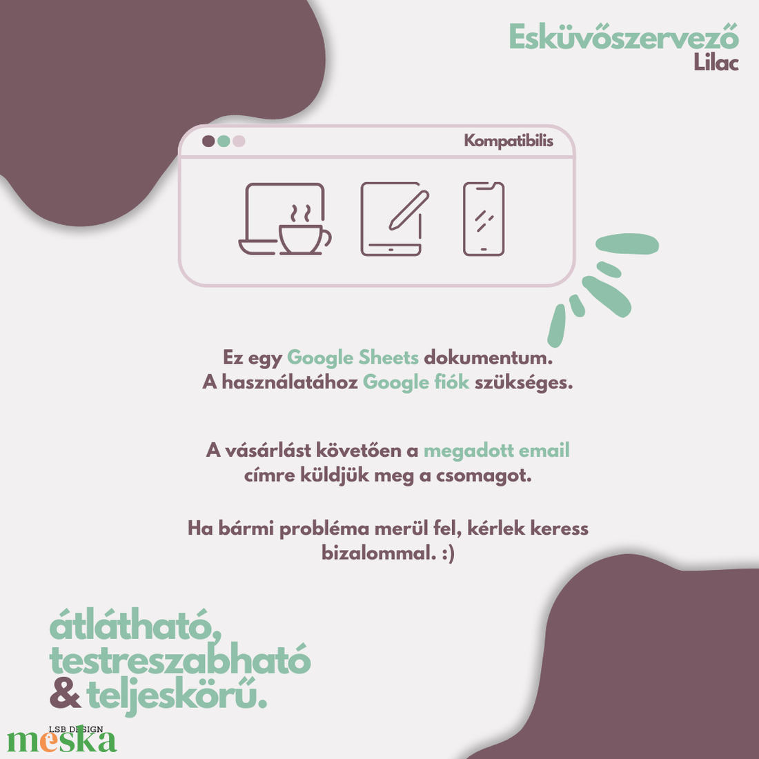 Esküvőszervező Lilac- Google Sheets - művészet - grafika & illusztráció - digitális - Meska.hu Esküvőszervező Lilac- Google Sheets - művészet - grafika & illusztráció - digitális - Meska.hu