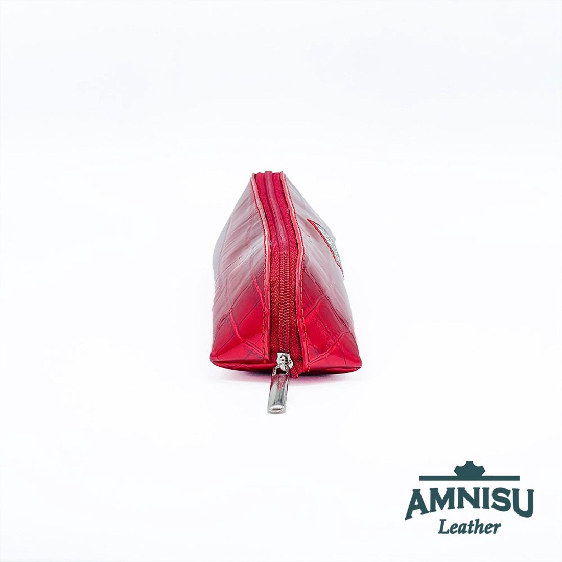 Meggy piros lakk krokkómintás rombusz swarovski köves bőr neszeszer / tolltartó K5023 - táska & tok - neszesszer - Meska.hu