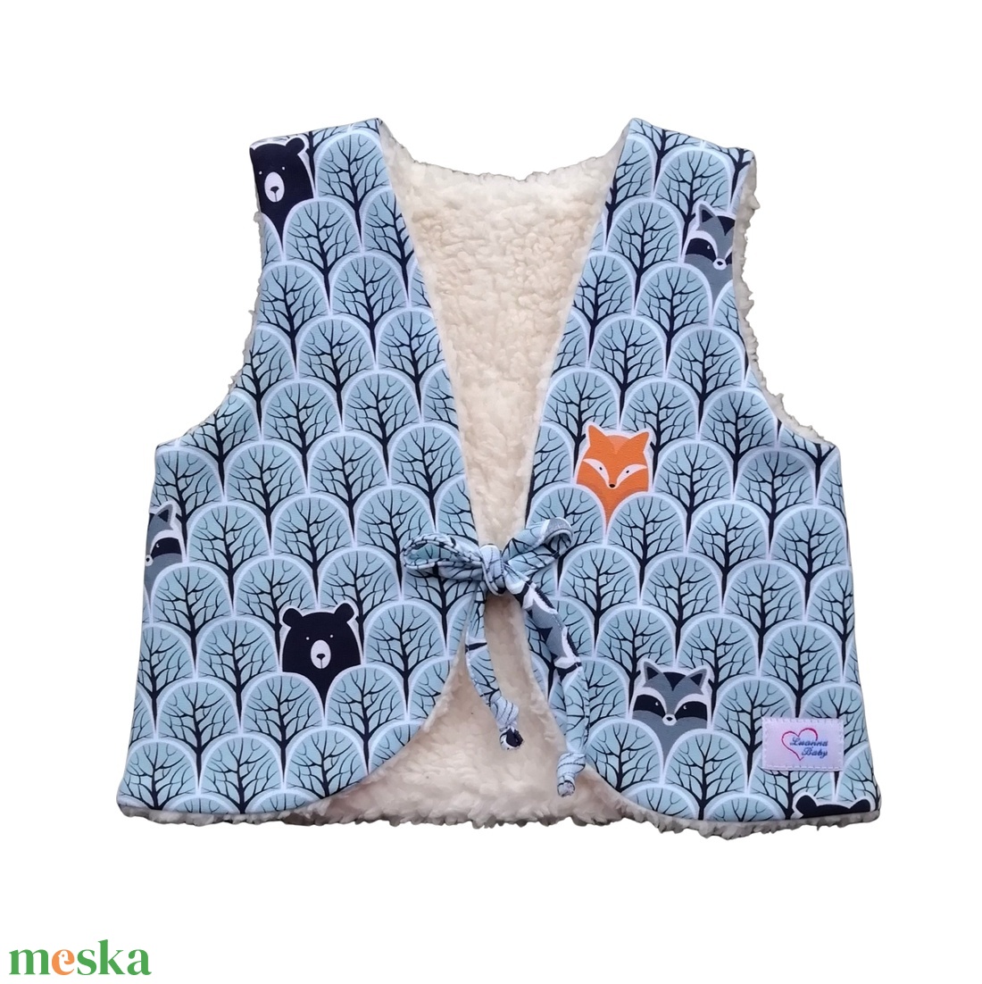 Gyerek mellény, kék meseerdő, LuannaBaby - ruha & divat - babaruha & gyerekruha - pulóver - Meska.hu