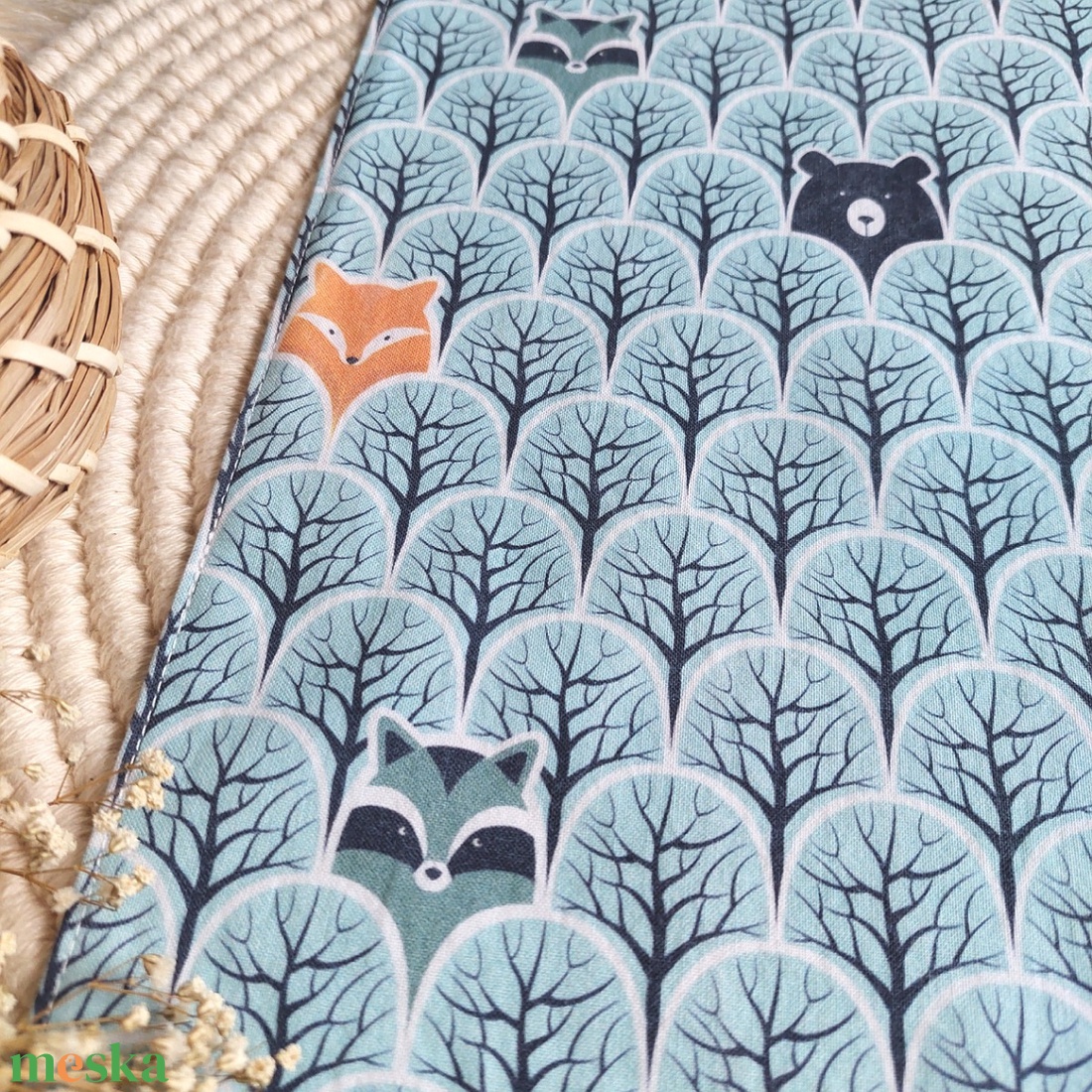 Vízhatlan újraszalvéta, menta erdő  - táska & tok - uzsonna- & ebéd tartó - szendvics csomagoló - Meska.hu