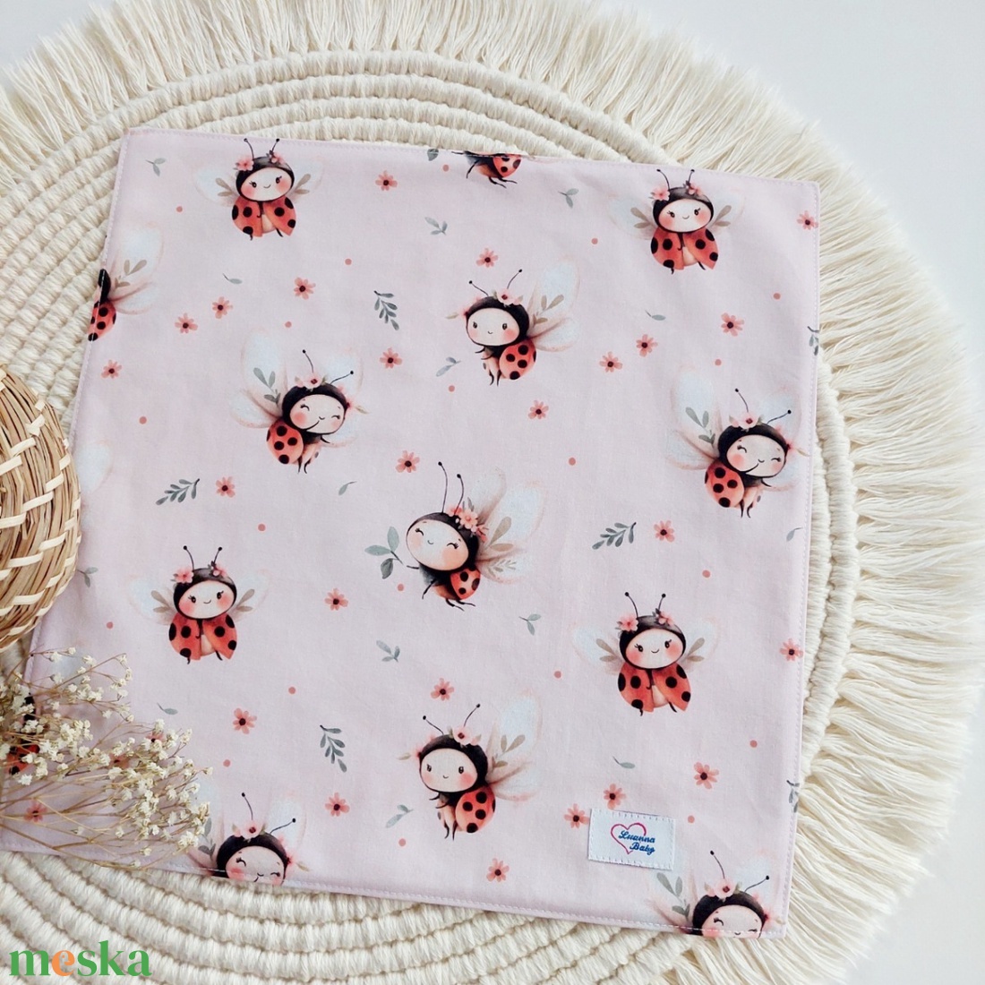 Katica mintás vízhatlan újraszalvéta szendvics csomagolására, LuannaBaby  - táska & tok - uzsonna- & ebéd tartó - szendvics csomagoló - Meska.hu