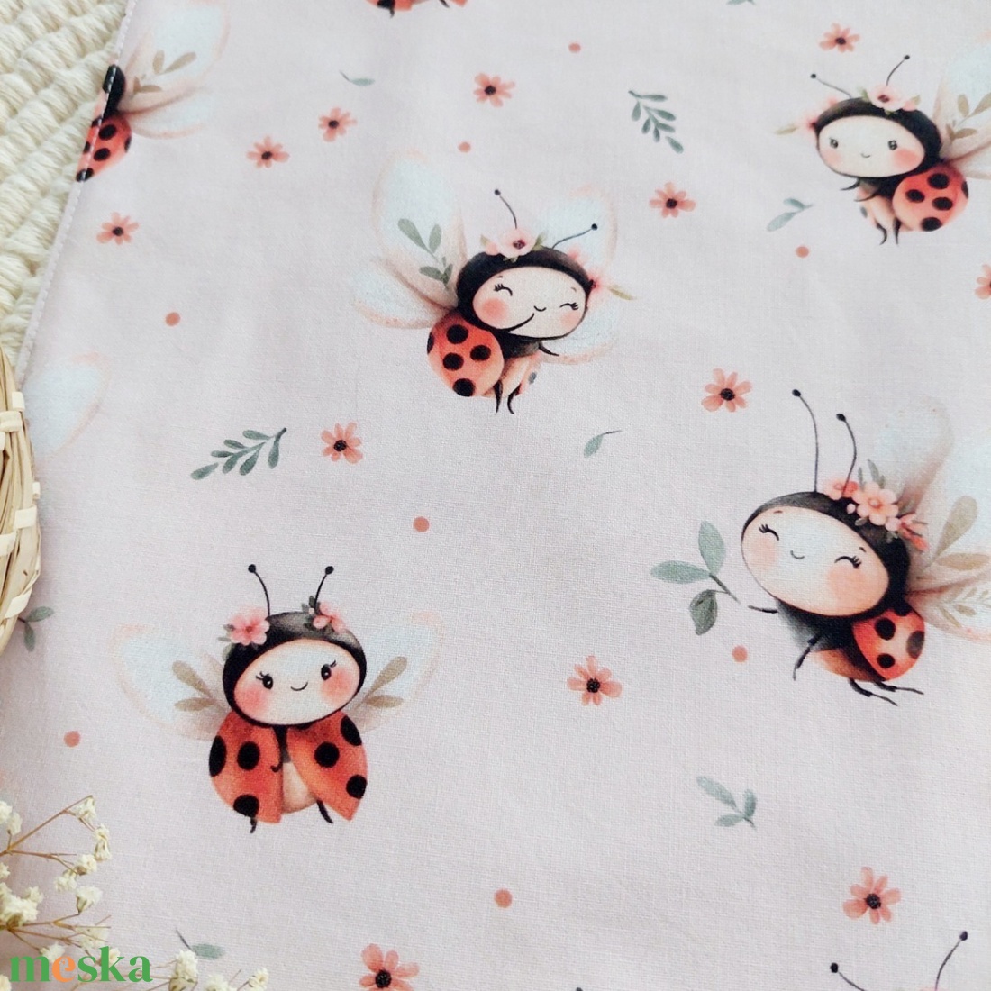 Katica mintás vízhatlan újraszalvéta szendvics csomagolására, LuannaBaby  - táska & tok - uzsonna- & ebéd tartó - szendvics csomagoló - Meska.hu