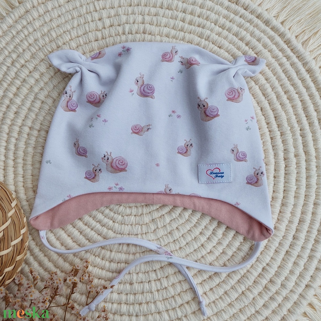 Kötős gyerek sapka, csiga lányok, LuannaBaby - ruha & divat - sál, sapka, kendő - sapka - Meska.hu