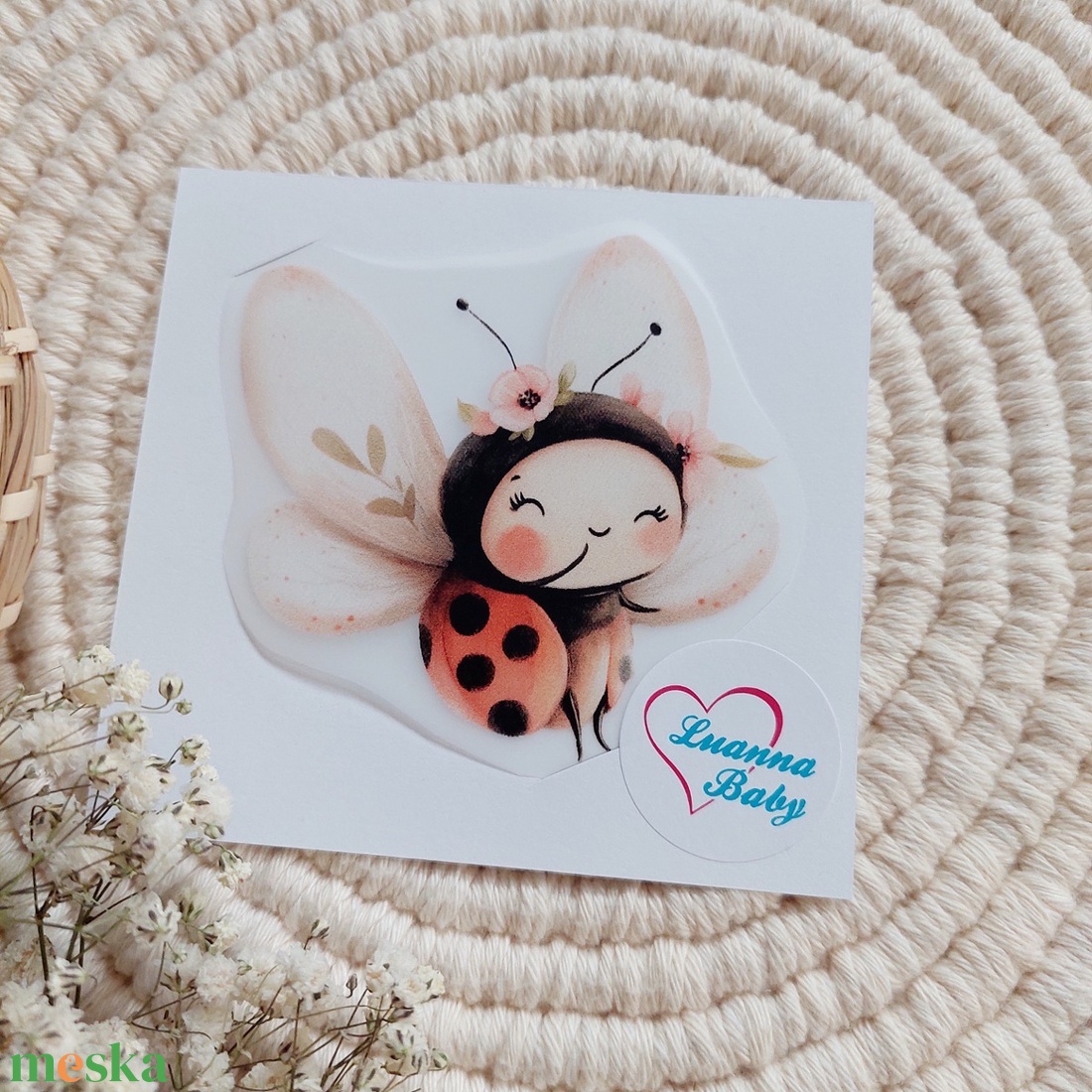 Katica mintás egyedi ovis jel, ruhára vasalható matrica, LuannaBaby  - játék & sport - ovis felszerelés - óvodai jelek - Meska.hu