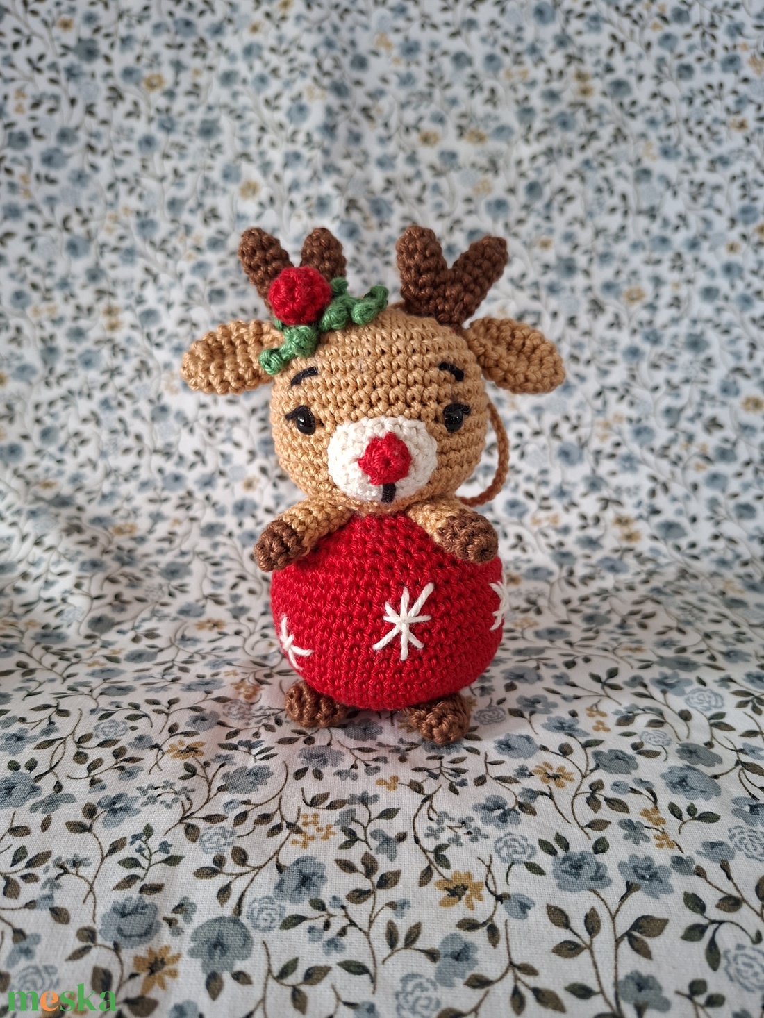 Horgolt rénszarvas - karácsony - karácsonyi lakásdekoráció - karácsonyfadíszek - Meska.hu