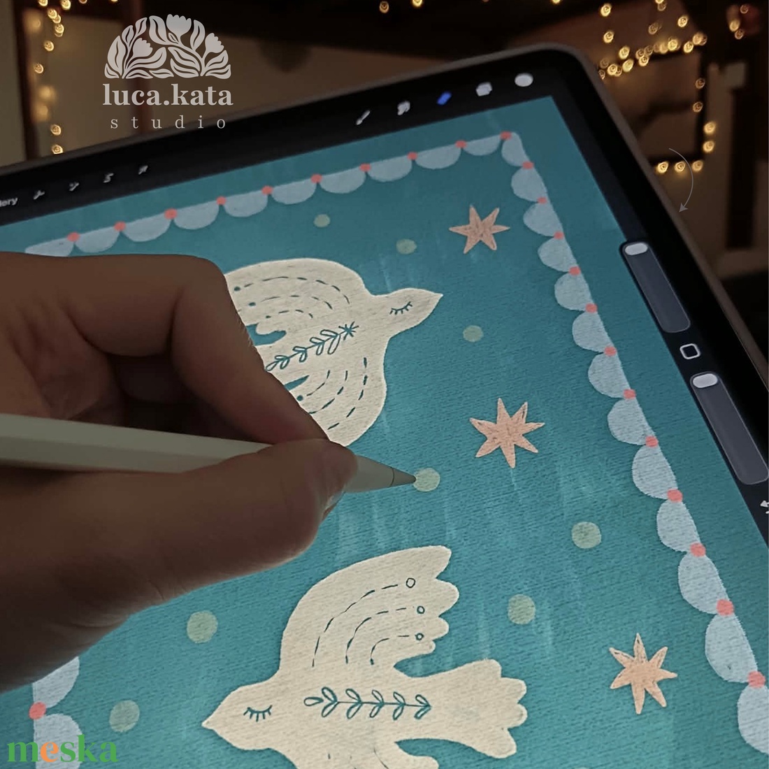 ,,Varázslatos égbolt személyre szóló 6 db-os illusztrációs kollekció, babaköszöntő, keresztelő ajándék - baba - mama - babalátogató ajándékcsomag - Meska.hu