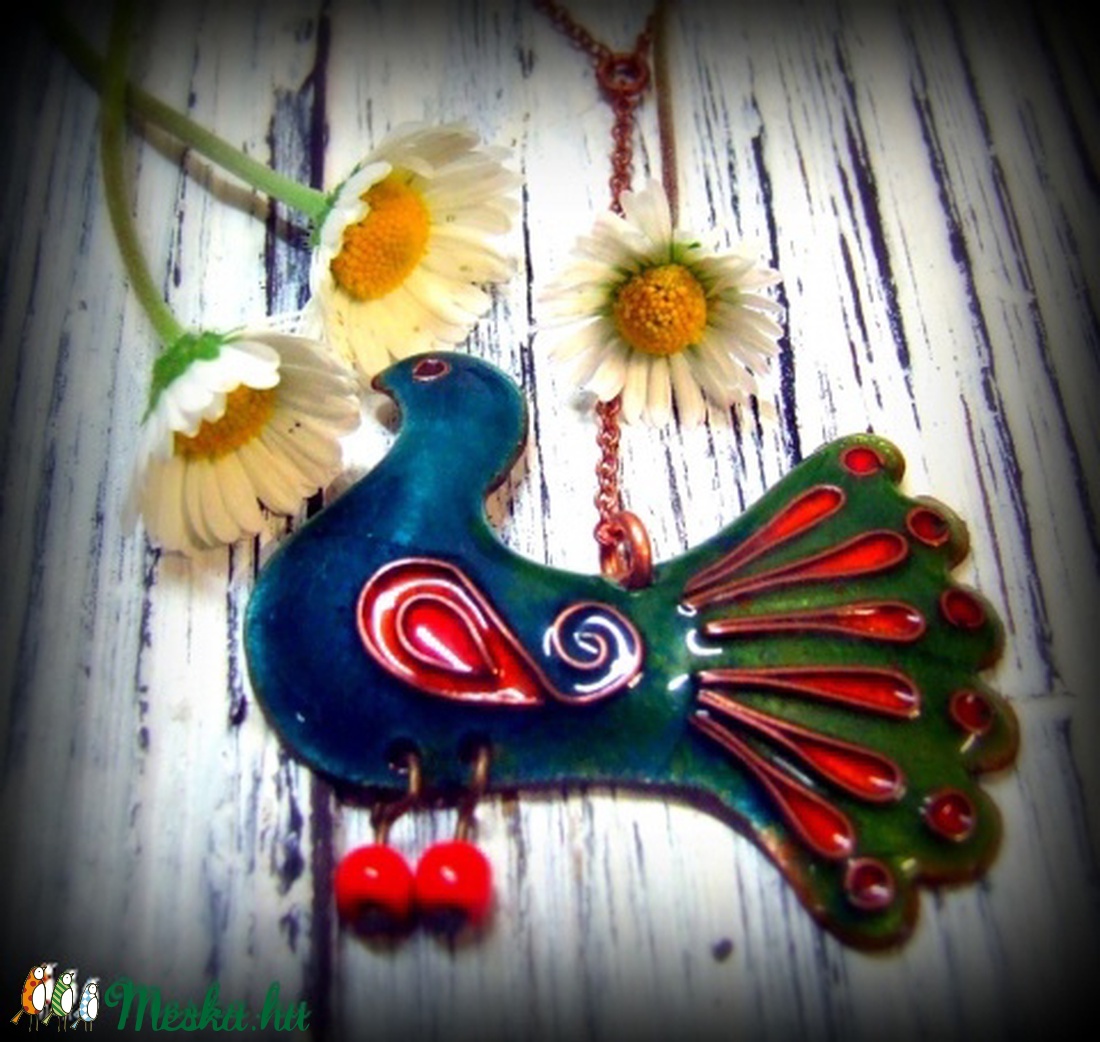 Madárka tűzzománc medál -  - Meska.hu