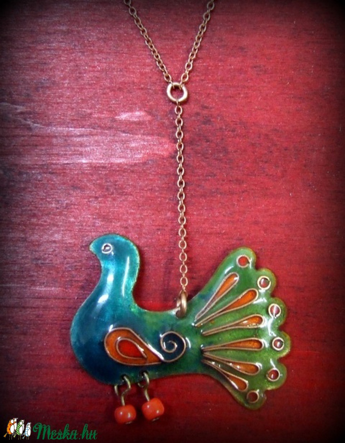 Madárka tűzzománc medál -  - Meska.hu