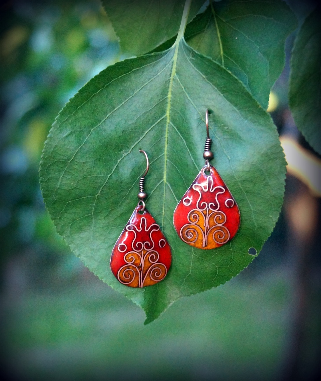 Tulipános csepp fülbevaló Najoge részére -  - Meska.hu