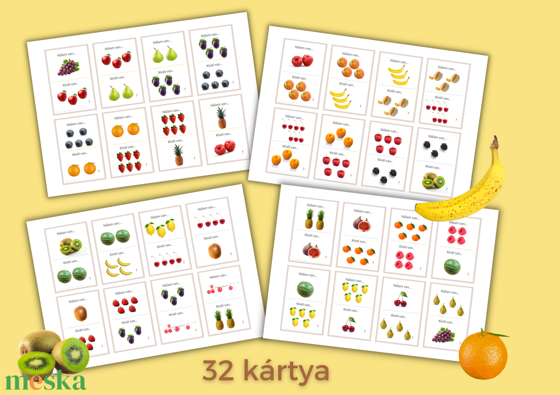 Gyümölcsös kártyák (nyomtatható) - játék & sport - készségfejlesztő és logikai játék - oktató játékok - Meska.hu Gyümölcsös kártyák (nyomtatható) - játék & sport - készségfejlesztő és logikai játék - oktató játékok - Meska.hu