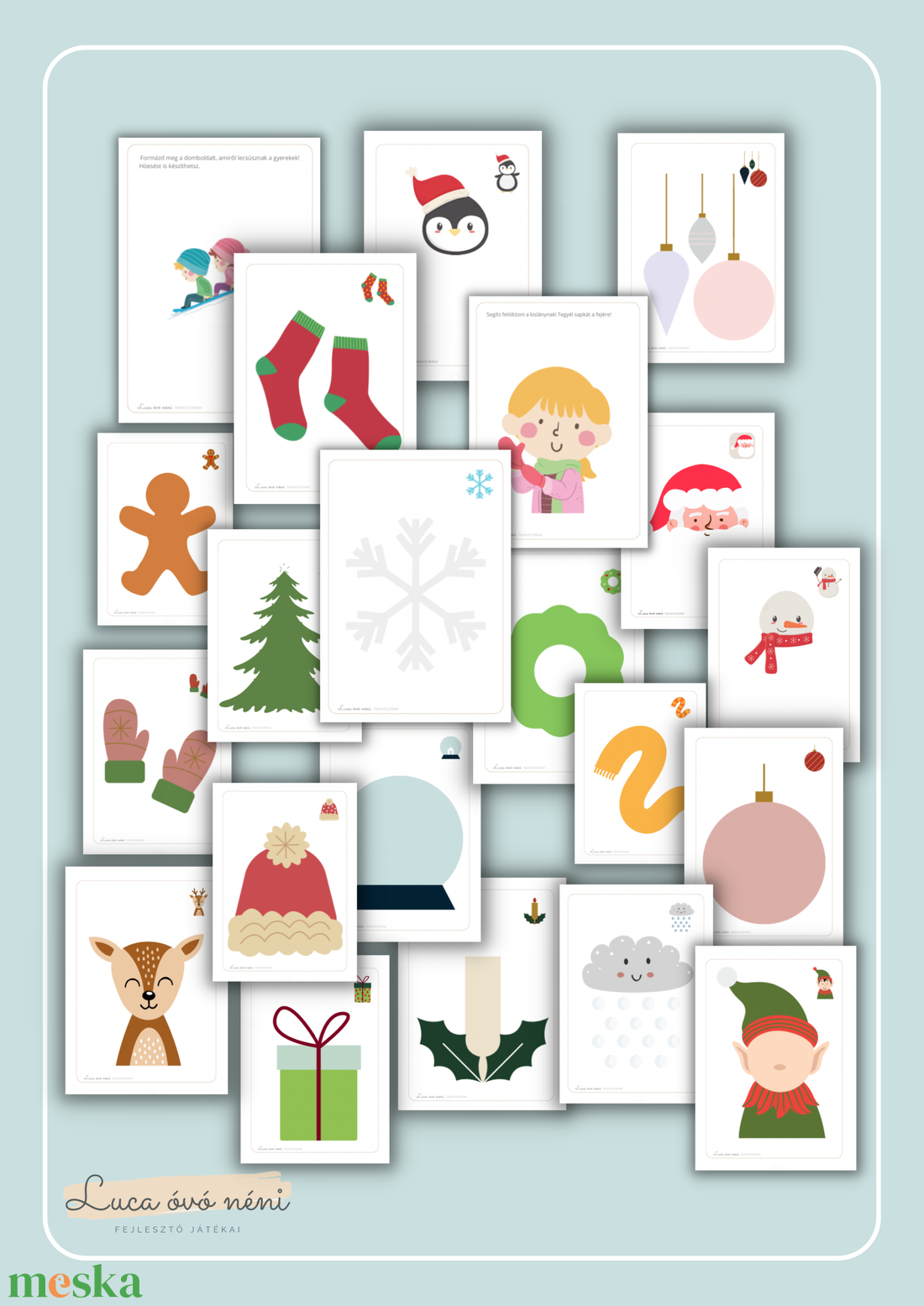Téli-adventi gyurmalapok (21 db) - játék & sport - készségfejlesztő és logikai játék - oktató játékok - Meska.hu