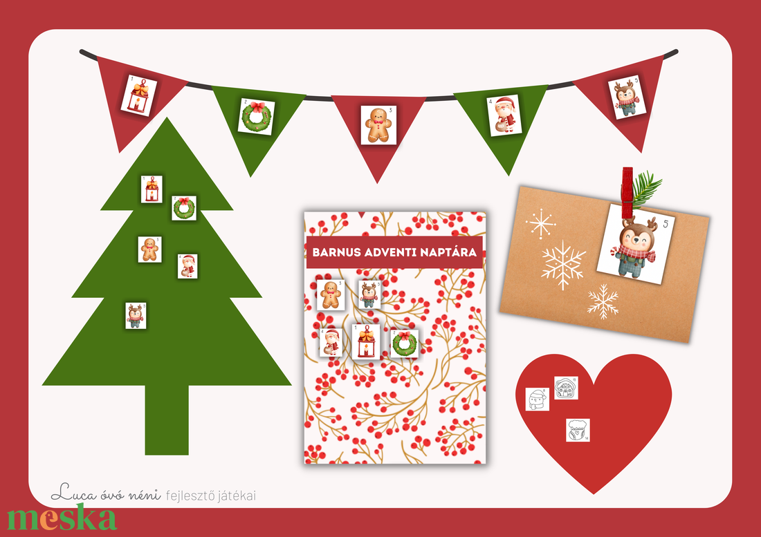 Adventi naptár/színező - karácsony - adventi díszek - adventi naptár - Meska.hu