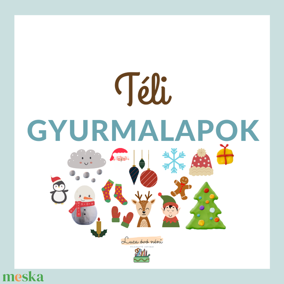 Téli-adventi gyurmalapok (21 db) - játék & sport - készségfejlesztő és logikai játék - oktató játékok - Meska.hu