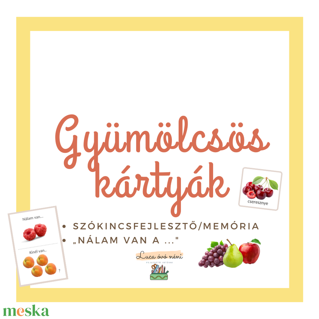 Gyümölcsös kártyák (nyomtatható) - játék & sport - készségfejlesztő és logikai játék - oktató játékok - Meska.hu Gyümölcsös kártyák (nyomtatható) - játék & sport - készségfejlesztő és logikai játék - oktató játékok - Meska.hu