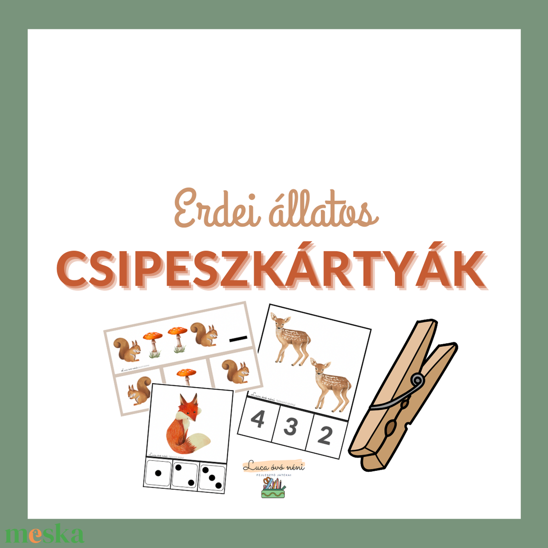 Erdei állatos csipeszkártyák (nyomtatható) - játék & sport - készségfejlesztő és logikai játék - oktató játékok - Meska.hu Erdei állatos csipeszkártyák (nyomtatható) - játék & sport - készségfejlesztő és logikai játék - oktató játékok - Meska.hu