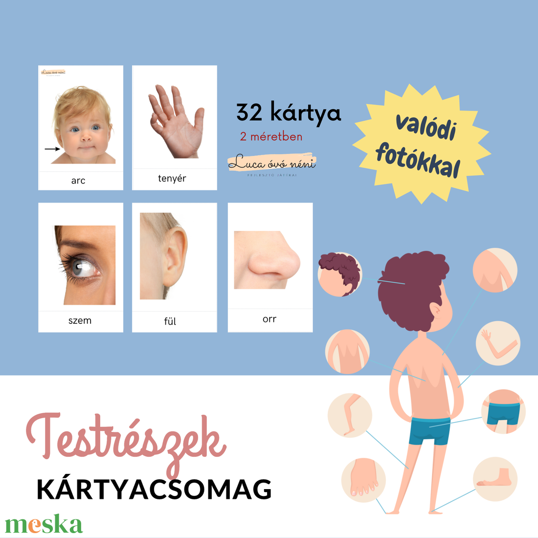 Testrészek kártyacsomag (nyomtatható PDF) - játék & sport - készségfejlesztő és logikai játék - oktató játékok - Meska.hu Testrészek kártyacsomag (nyomtatható PDF) - játék & sport - készségfejlesztő és logikai játék - oktató játékok - Meska.hu