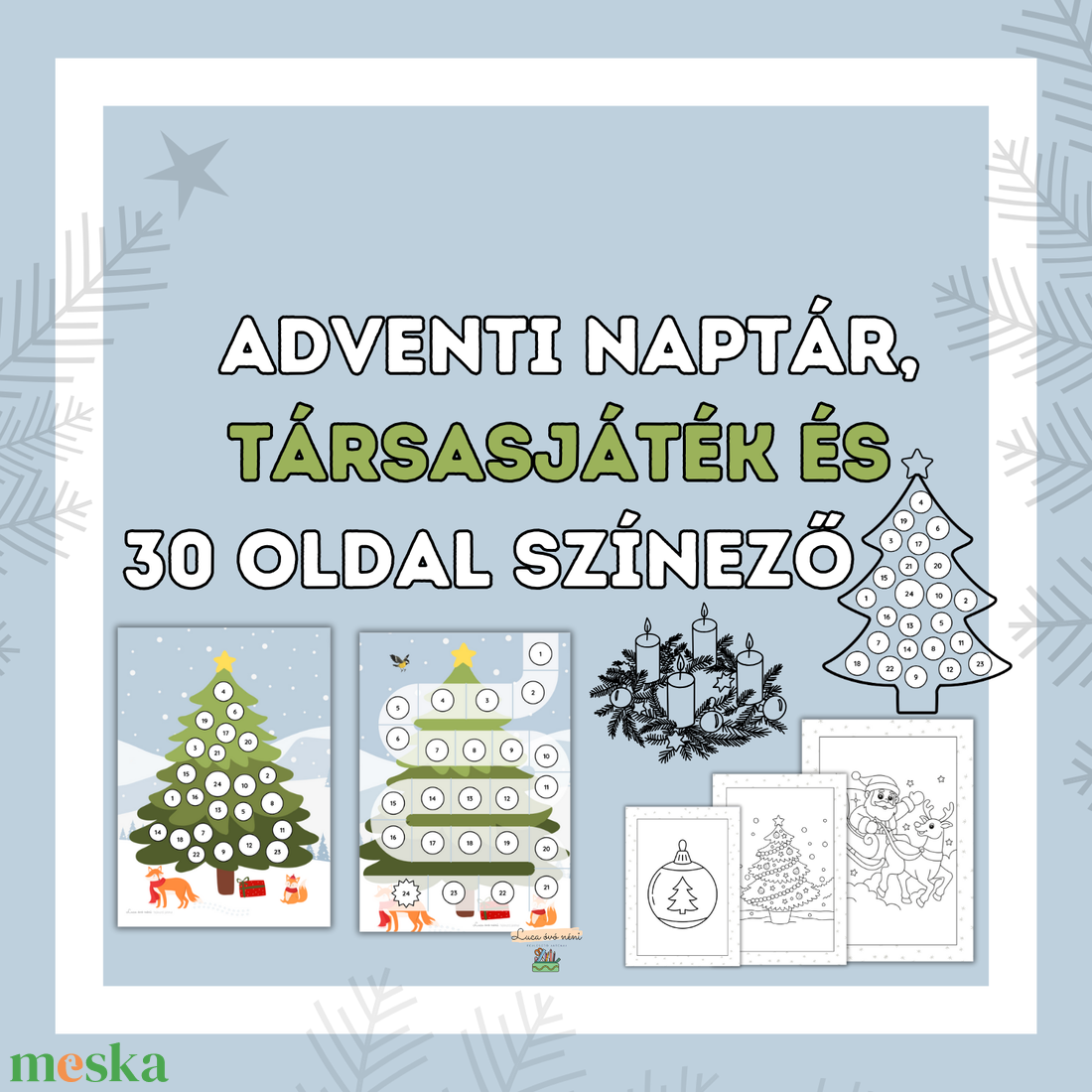 Adventi naptár, társasjáték és 30 oldal színező - karácsony - adventi díszek - adventi naptár - Meska.hu Adventi naptár, társasjáték és 30 oldal színező - karácsony - adventi díszek - adventi naptár - Meska.hu