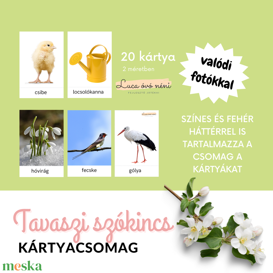 Tavaszi szókincs kártyacsomag (nyomtatható PDF) - játék & sport - készségfejlesztő és logikai játék - oktató játékok - Meska.hu Tavaszi szókincs kártyacsomag (nyomtatható PDF) - játék & sport - készségfejlesztő és logikai játék - oktató játékok - Meska.hu