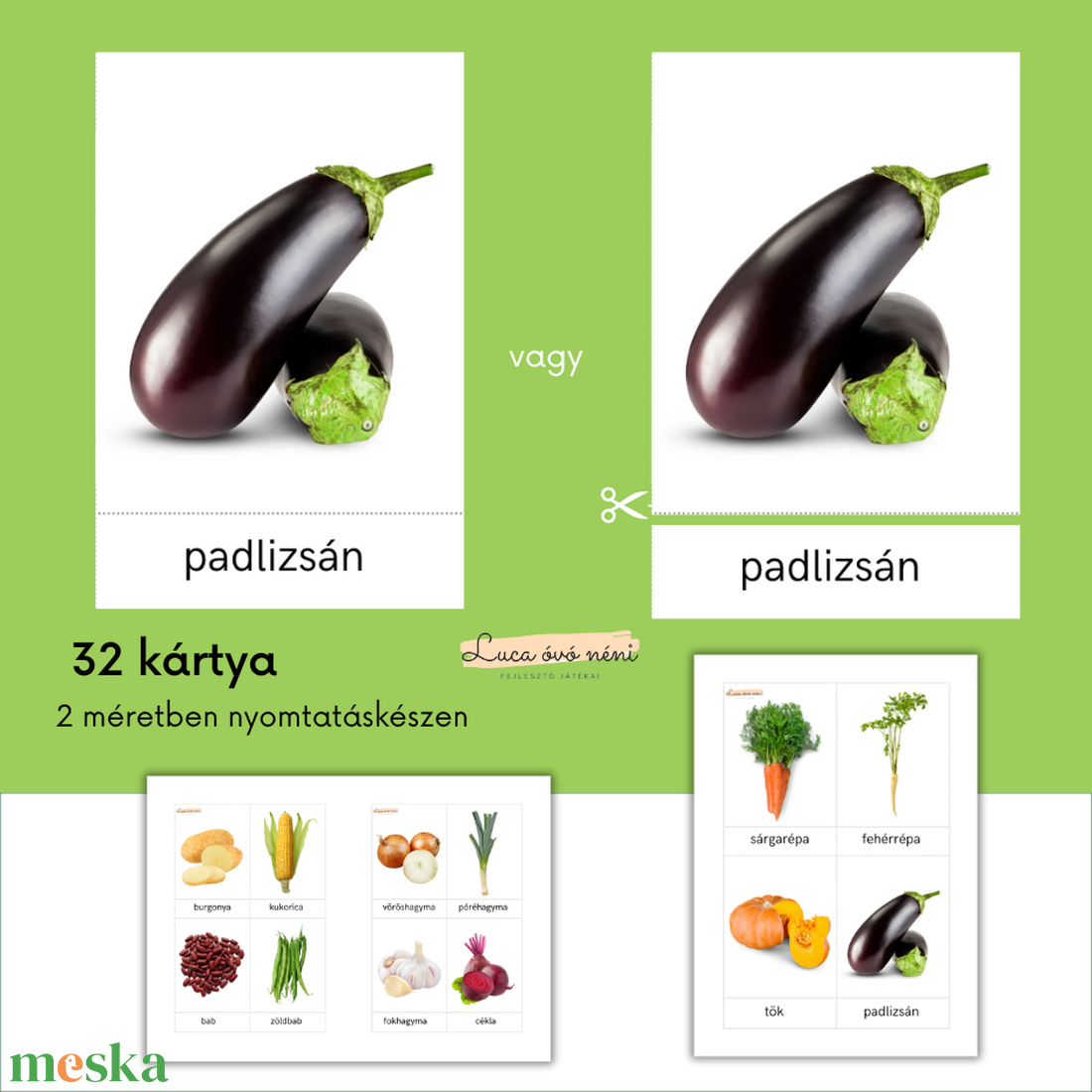 Zöldségek kártyacsomag (nyomtatható PDF) - játék & sport - készségfejlesztő és logikai játék - oktató játékok - Meska.hu Zöldségek kártyacsomag (nyomtatható PDF) - játék & sport - készségfejlesztő és logikai játék - oktató játékok - Meska.hu