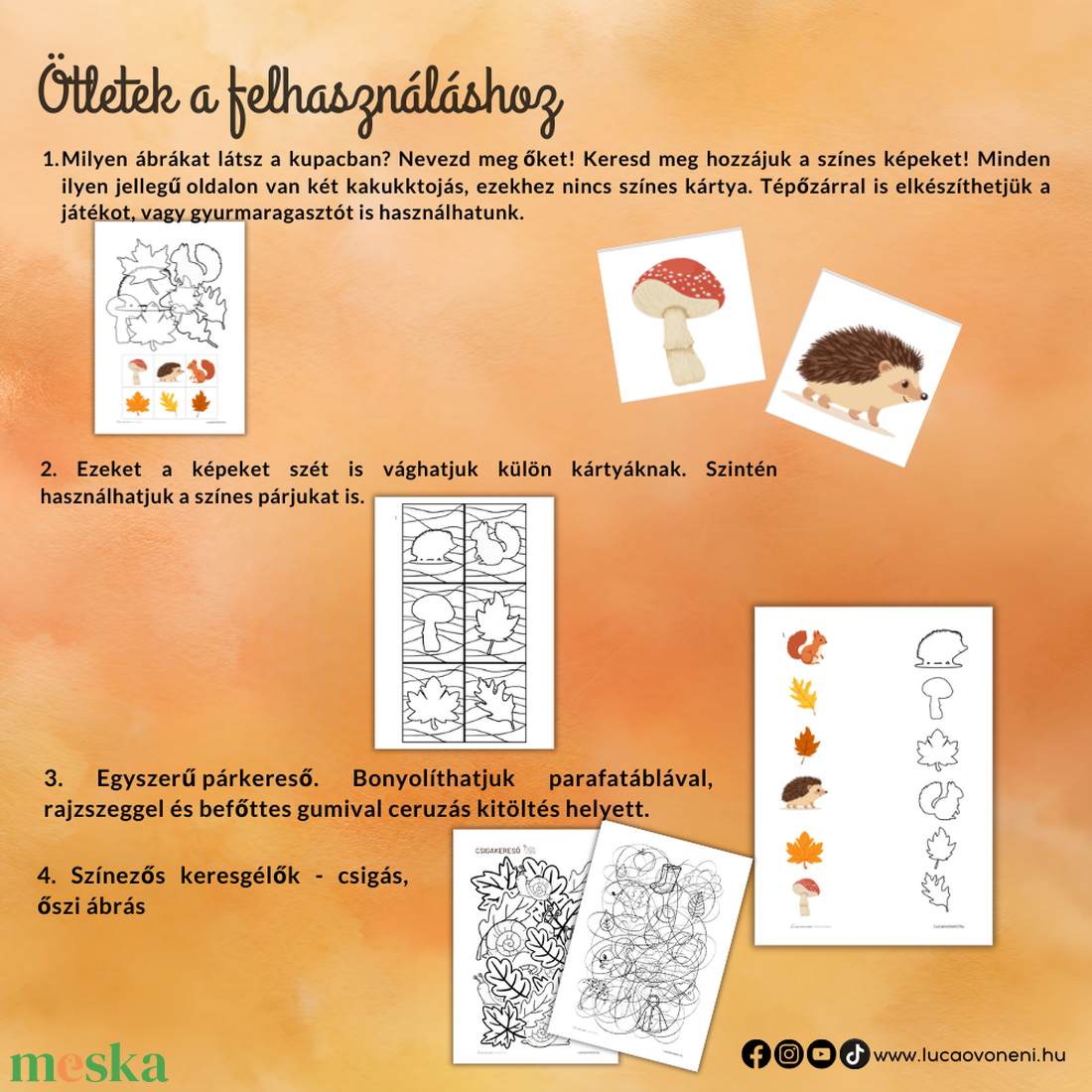 Őszi észlelő - játék & sport - készségfejlesztő és logikai játék - oktató játékok - Meska.hu Őszi észlelő - játék & sport - készségfejlesztő és logikai játék - oktató játékok - Meska.hu