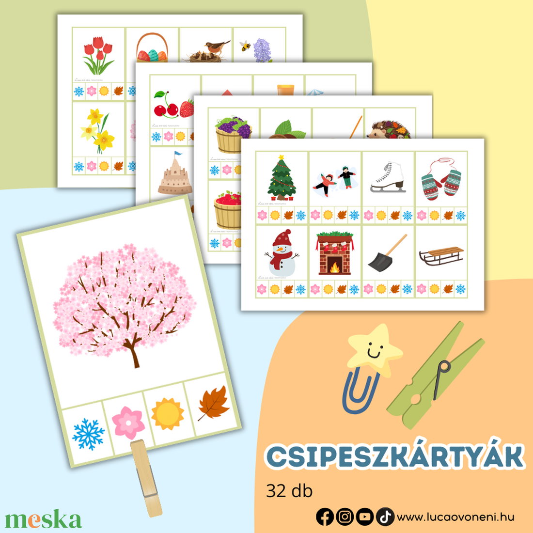 Évszakok csipeszkártyák, és sablonok alkotáshoz - játék & sport - készségfejlesztő és logikai játék - oktató játékok - Meska.hu Évszakok csipeszkártyák, és sablonok alkotáshoz - játék & sport - készségfejlesztő és logikai játék - oktató játékok - Meska.hu