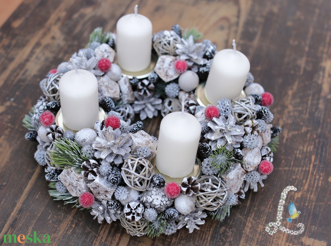 Adventi koszorú 20cm - otthon & életmód - dekoráció - asztal és polc dekoráció - asztaldísz - Meska.hu Adventi koszorú 20cm - otthon & életmód - dekoráció - asztal és polc dekoráció - asztaldísz - Meska.hu