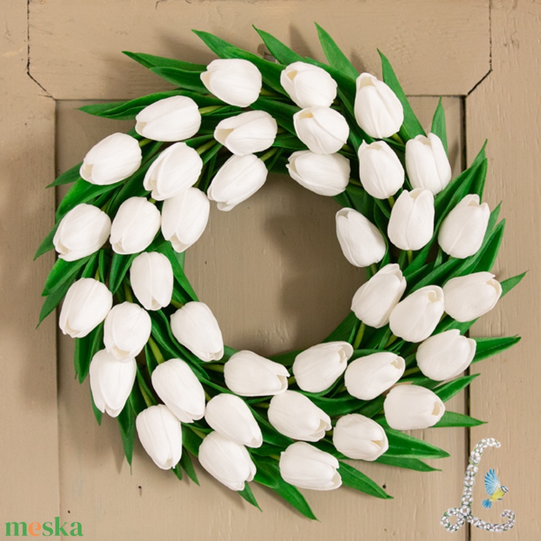 Fehér tulipán koszorú - otthon & életmód - dekoráció - ajtó- és ablak dekoráció - ajtódísz & kopogtató - Meska.hu Fehér tulipán koszorú - otthon & életmód - dekoráció - ajtó- és ablak dekoráció - ajtódísz & kopogtató - Meska.hu