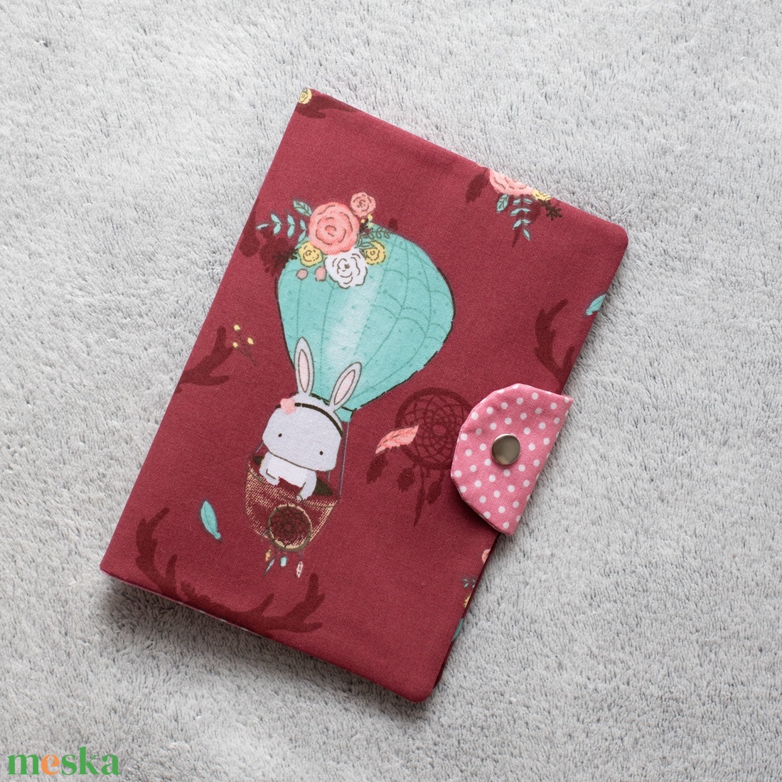 Nyuszis-hőlégballonos egészségügyi kiskönyv borító - otthon & életmód - papír, írószer - egészségügyi kiskönyv borító - Meska.hu