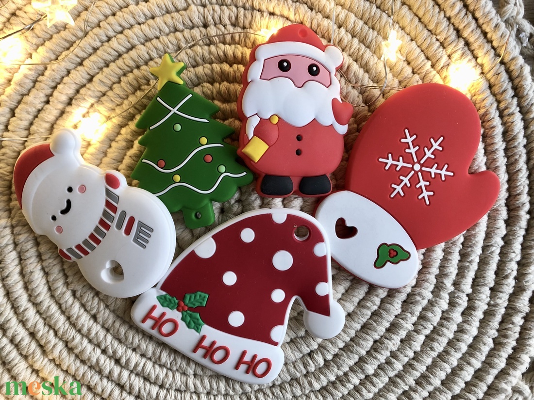 Karácsonyi, mikulás rágóka � Babalátogató ajándék � Babaváró ajándék - játék & sport - 3 éves kor alattiaknak - cumilánc - Meska.hu