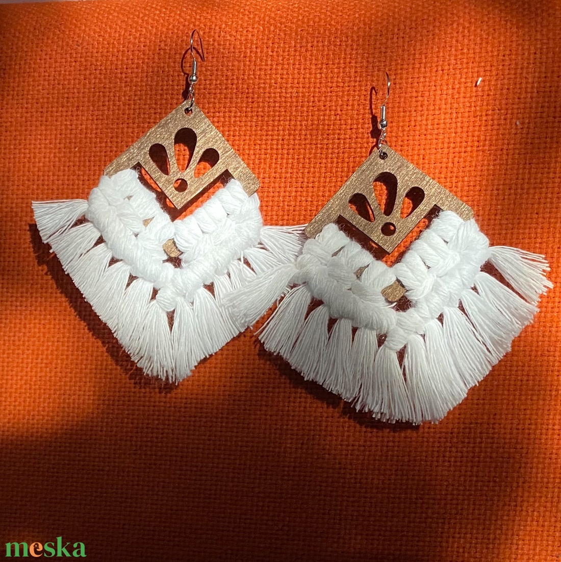 earringed - fehér makramé fülbevaló - ékszer - fülbevaló - lógó fülbevaló - Meska.hu earringed - fehér makramé fülbevaló - ékszer - fülbevaló - lógó fülbevaló - Meska.hu