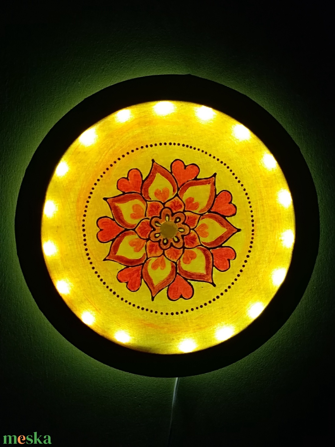 Szerelem mandala - Világítós dekorációs kép - otthon & életmód - dekoráció - fali és függő dekoráció - falra akasztható dekor - Meska.hu