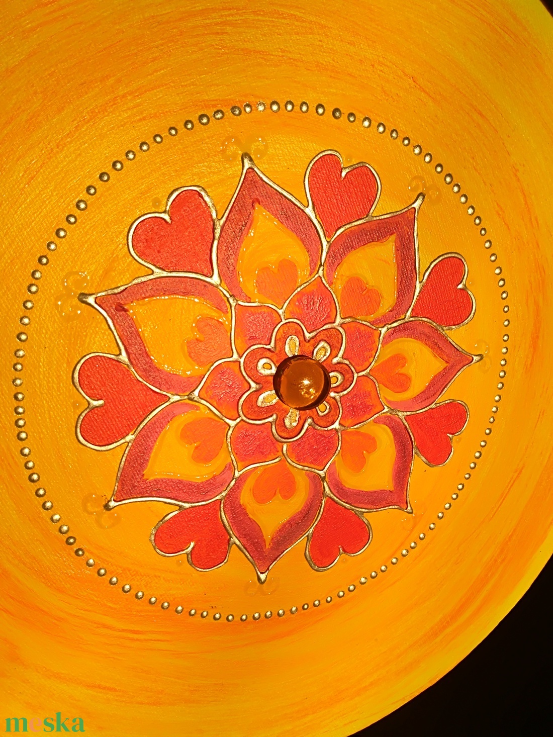 Szerelem mandala - Világítós dekorációs kép - otthon & életmód - dekoráció - fali és függő dekoráció - falra akasztható dekor - Meska.hu