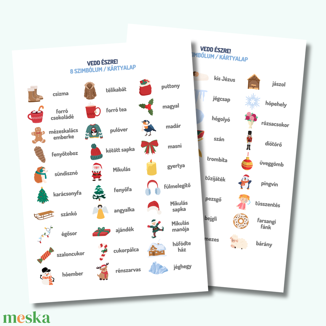 8 elemű téli Vedd észre! kártyapakli II. - játék & sport - készségfejlesztő és logikai játék - oktató játékok - Meska.hu 8 elemű téli Vedd észre! kártyapakli II. - játék & sport - készségfejlesztő és logikai játék - oktató játékok - Meska.hu