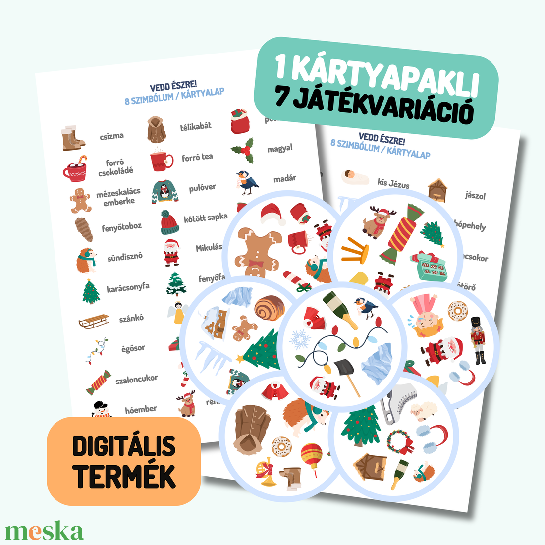 8 elemű téli Vedd észre! kártyapakli II. - játék & sport - készségfejlesztő és logikai játék - oktató játékok - Meska.hu 8 elemű téli Vedd észre! kártyapakli II. - játék & sport - készségfejlesztő és logikai játék - oktató játékok - Meska.hu