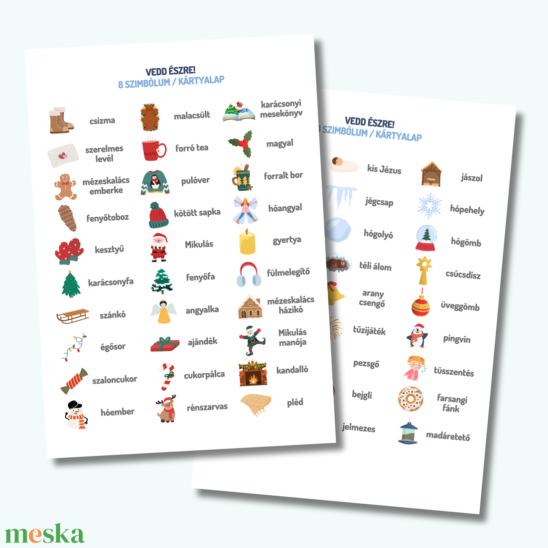 8 elemű téli Vedd észre! kártyapakli I. - játék & sport - készségfejlesztő és logikai játék - oktató játékok - Meska.hu 8 elemű téli Vedd észre! kártyapakli I. - játék & sport - készségfejlesztő és logikai játék - oktató játékok - Meska.hu
