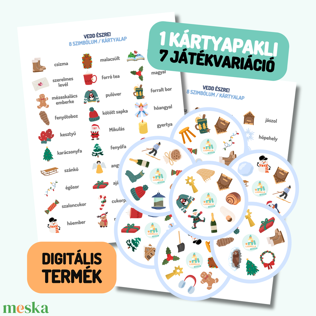 8 elemű téli Vedd észre! kártyapakli I. - játék & sport - készségfejlesztő és logikai játék - oktató játékok - Meska.hu 8 elemű téli Vedd észre! kártyapakli I. - játék & sport - készségfejlesztő és logikai játék - oktató játékok - Meska.hu