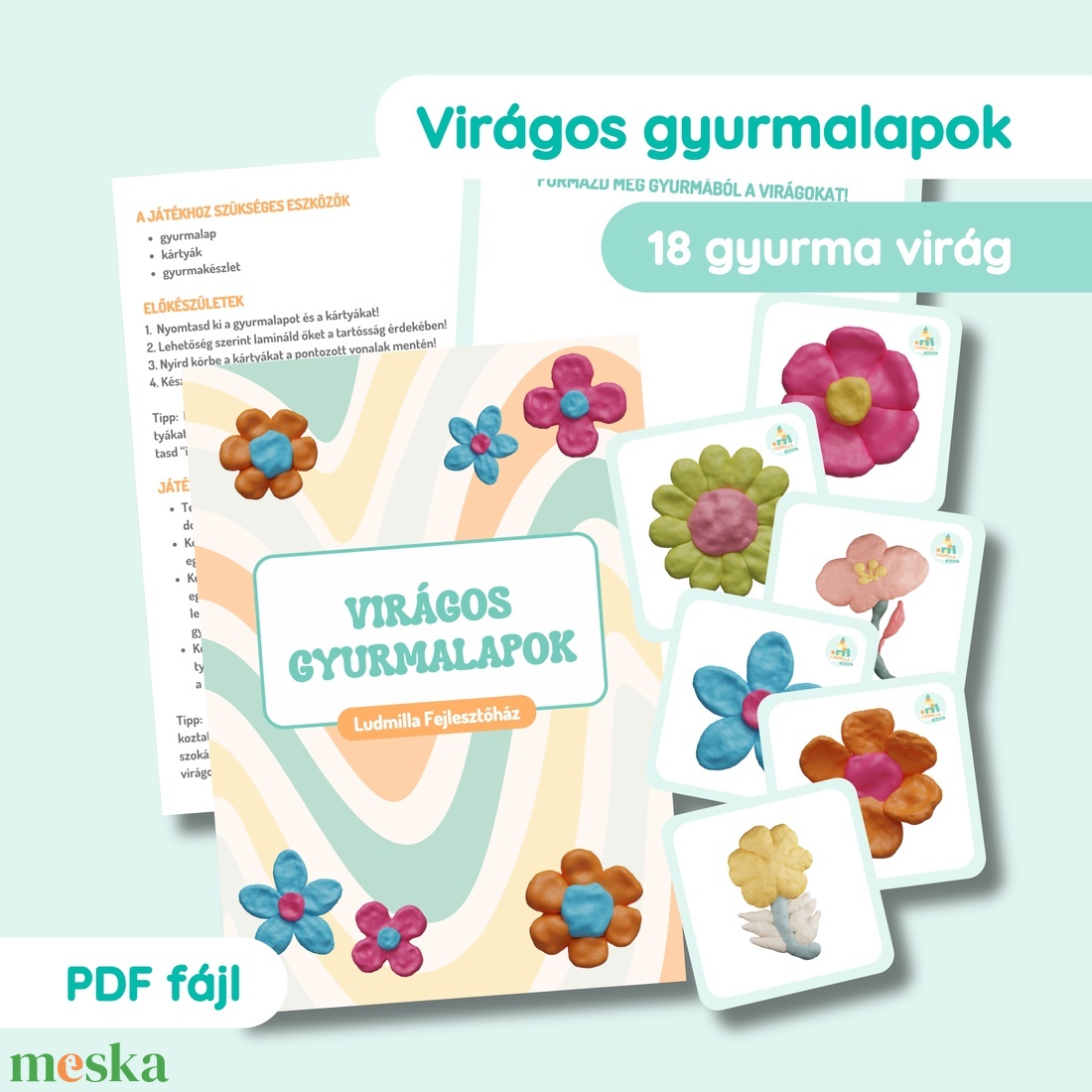 Virágos gyurmalapok - játék & sport - készségfejlesztő és logikai játék - oktató játékok - Meska.hu Virágos gyurmalapok - játék & sport - készségfejlesztő és logikai játék - oktató játékok - Meska.hu