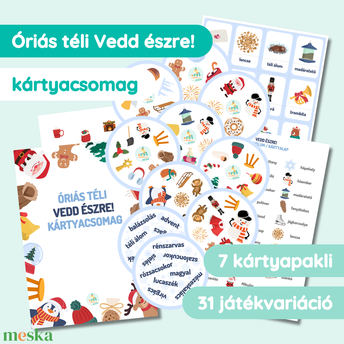 Óriás téli Vedd észre! kártyacsomag - játék & sport - készségfejlesztő és logikai játék - oktató játékok - Meska.hu Óriás téli Vedd észre! kártyacsomag - játék & sport - készségfejlesztő és logikai játék - oktató játékok - Meska.hu