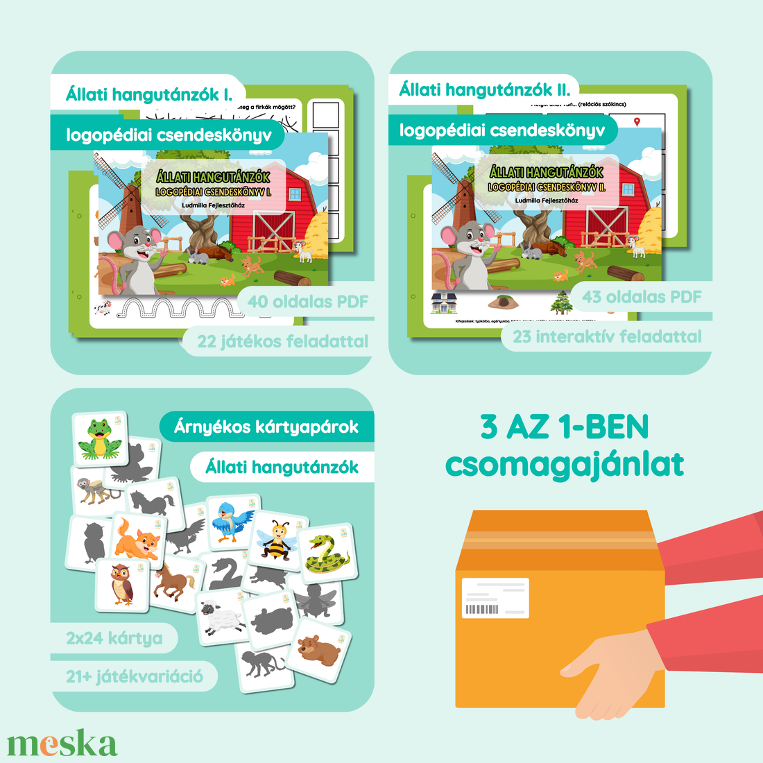 Állati hangutánzók 3 az 1-ben csomag - játék & sport - készségfejlesztő és logikai játék - oktató játékok - Meska.hu Állati hangutánzók 3 az 1-ben csomag - játék & sport - készségfejlesztő és logikai játék - oktató játékok - Meska.hu