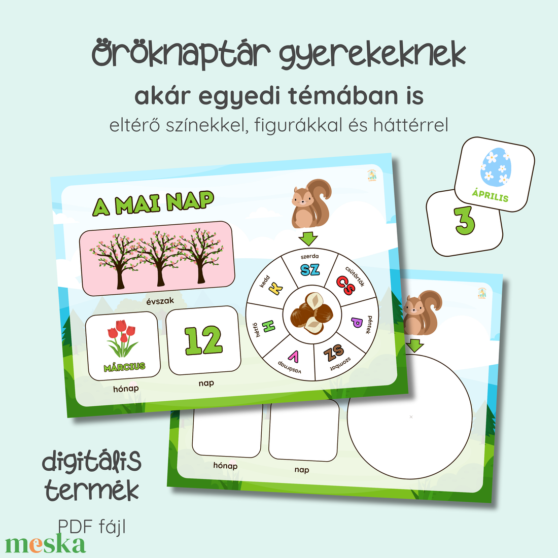 Öröknaptár gyerekeknek - játék & sport - ovis felszerelés - egyéb ovis kiegészítő - Meska.hu Öröknaptár gyerekeknek - játék & sport - ovis felszerelés - egyéb ovis kiegészítő - Meska.hu