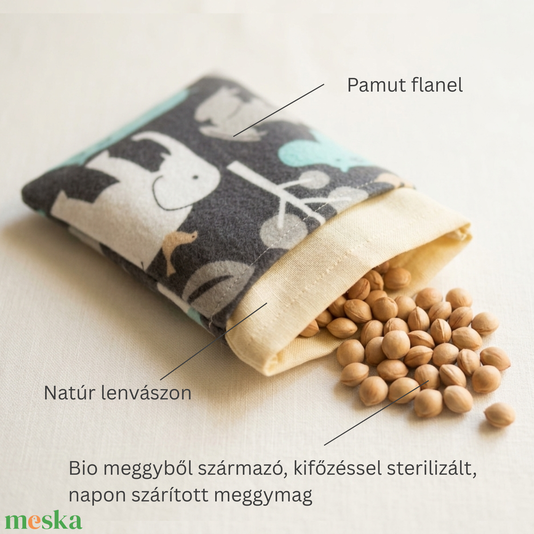 Meggymag párna - szépségápolás - egészségmegőrzési kellékek - meggymagpárna - Meska.hu