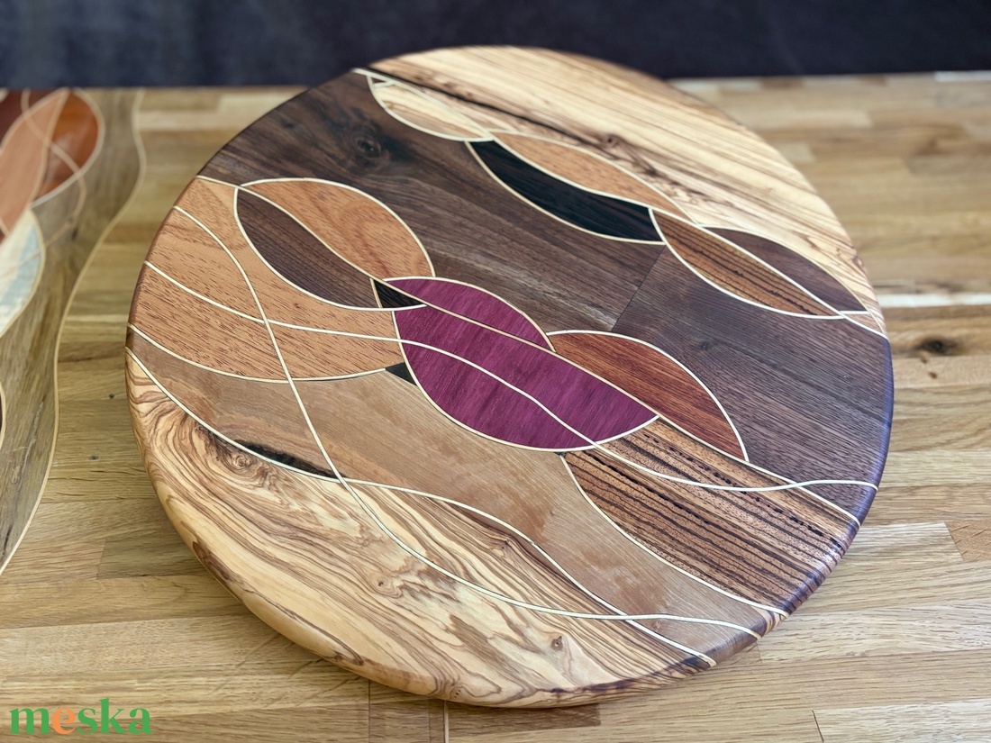 Fa forgóasztal (430mm) - Lazy Susan turntable - Luigiwood - otthon & életmód - konyhafelszerelés, tálalás - sütés, főzés - edényalátét - Meska.hu
