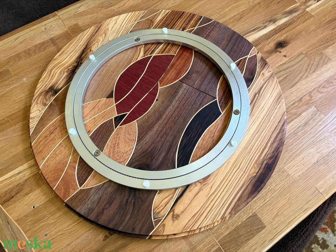Fa forgóasztal (430mm) - Lazy Susan turntable - Luigiwood - otthon & életmód - konyhafelszerelés, tálalás - sütés, főzés - edényalátét - Meska.hu