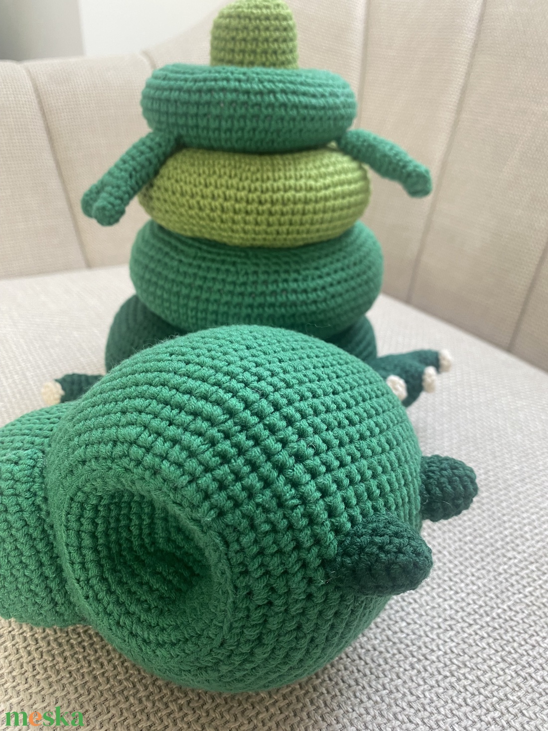 Horgolt T-Rex dinó � játékos fejlesztés, kézzel készítve - baba - mama - baba játékok - waldorf játékok - Meska.hu