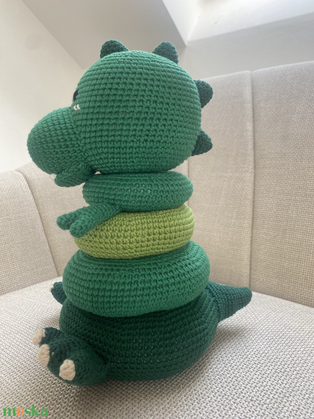 Horgolt T-Rex dinó � játékos fejlesztés, kézzel készítve - baba - mama - baba játékok - waldorf játékok - Meska.hu