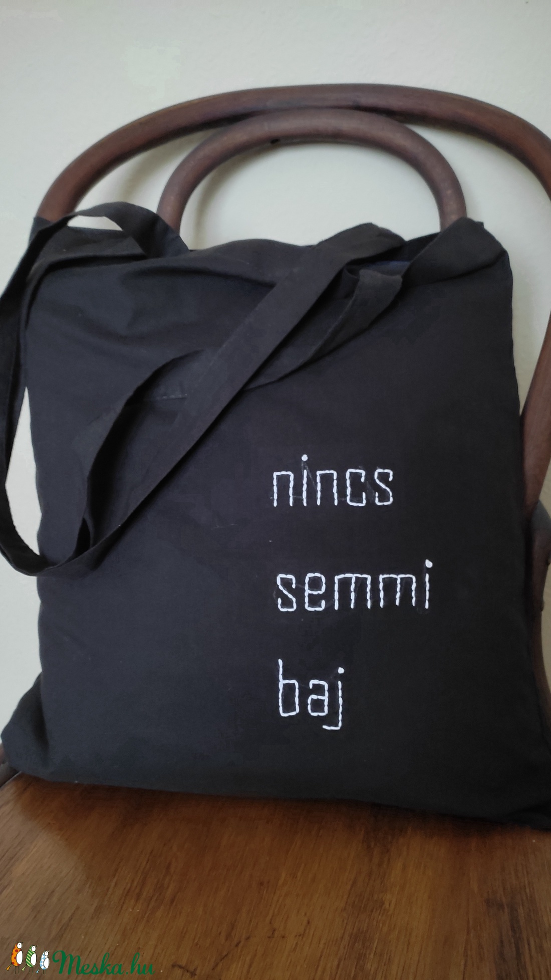 Feliratos hímzett vászontáska - táska & tok - bevásárlás & shopper táska - shopper, textiltáska, szatyor - Meska.hu