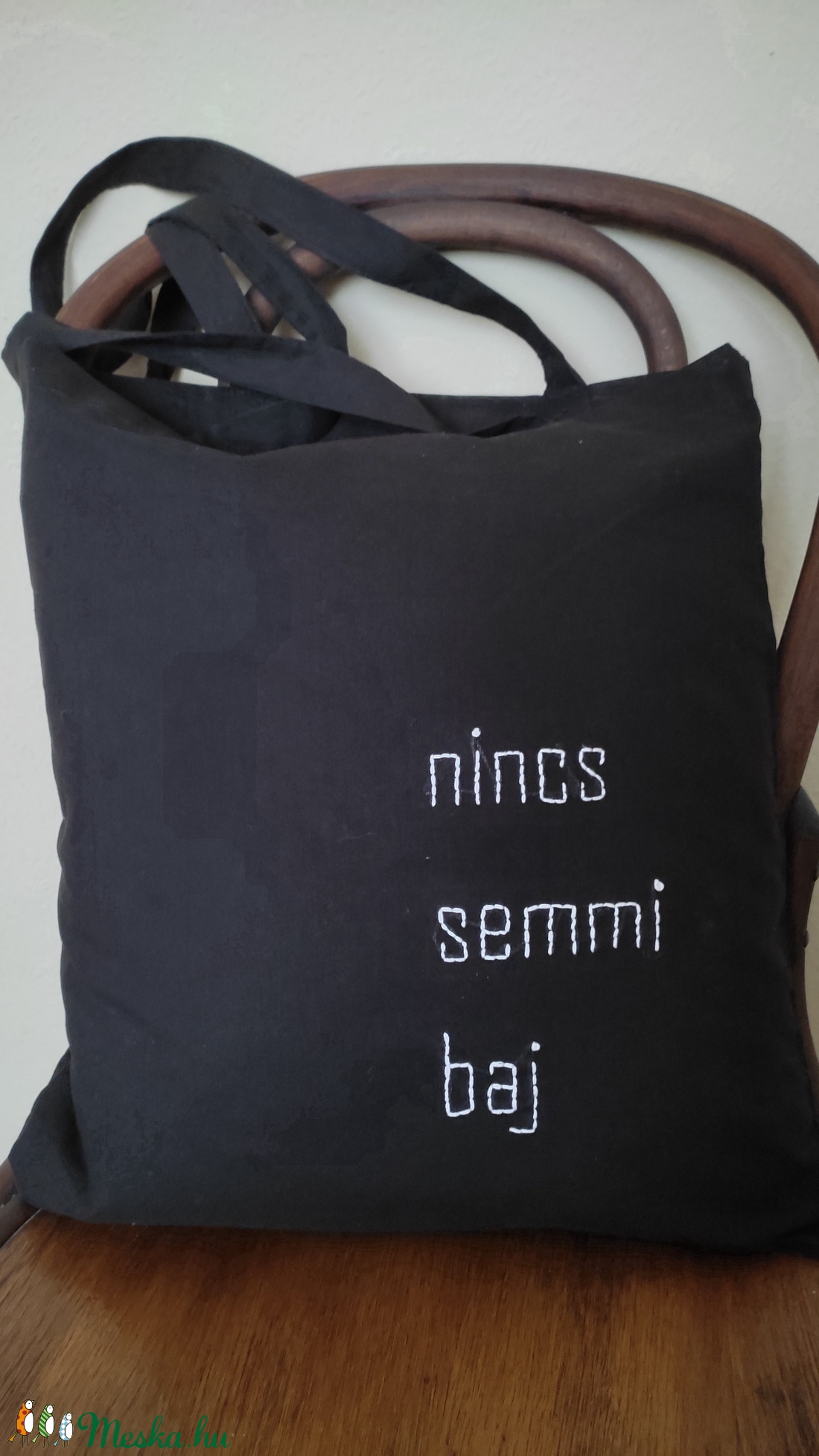 Feliratos hímzett vászontáska - táska & tok - bevásárlás & shopper táska - shopper, textiltáska, szatyor - Meska.hu