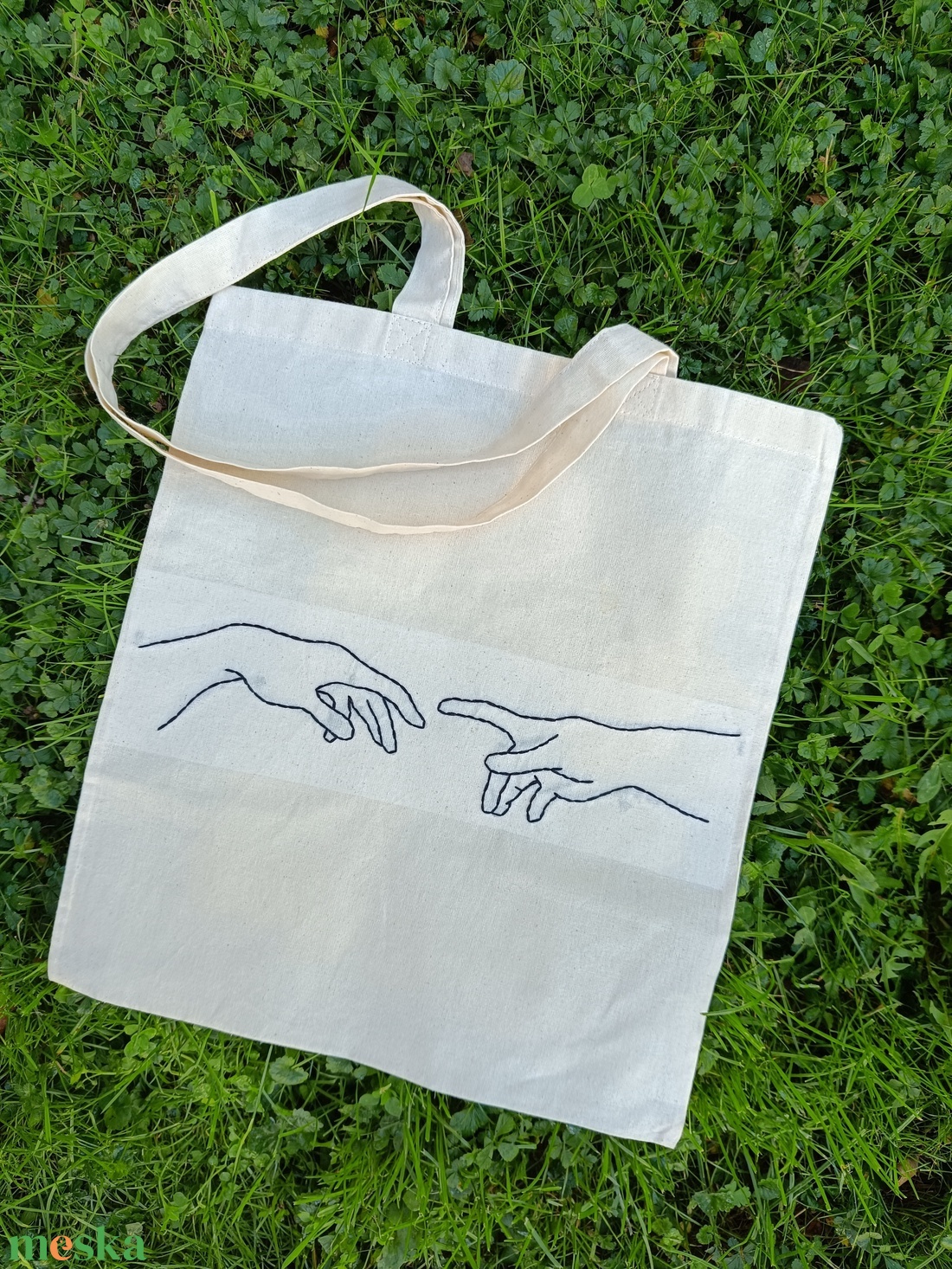 Michelangelo hímzett vászontáska - táska & tok - bevásárlás & shopper táska - shopper, textiltáska, szatyor - Meska.hu